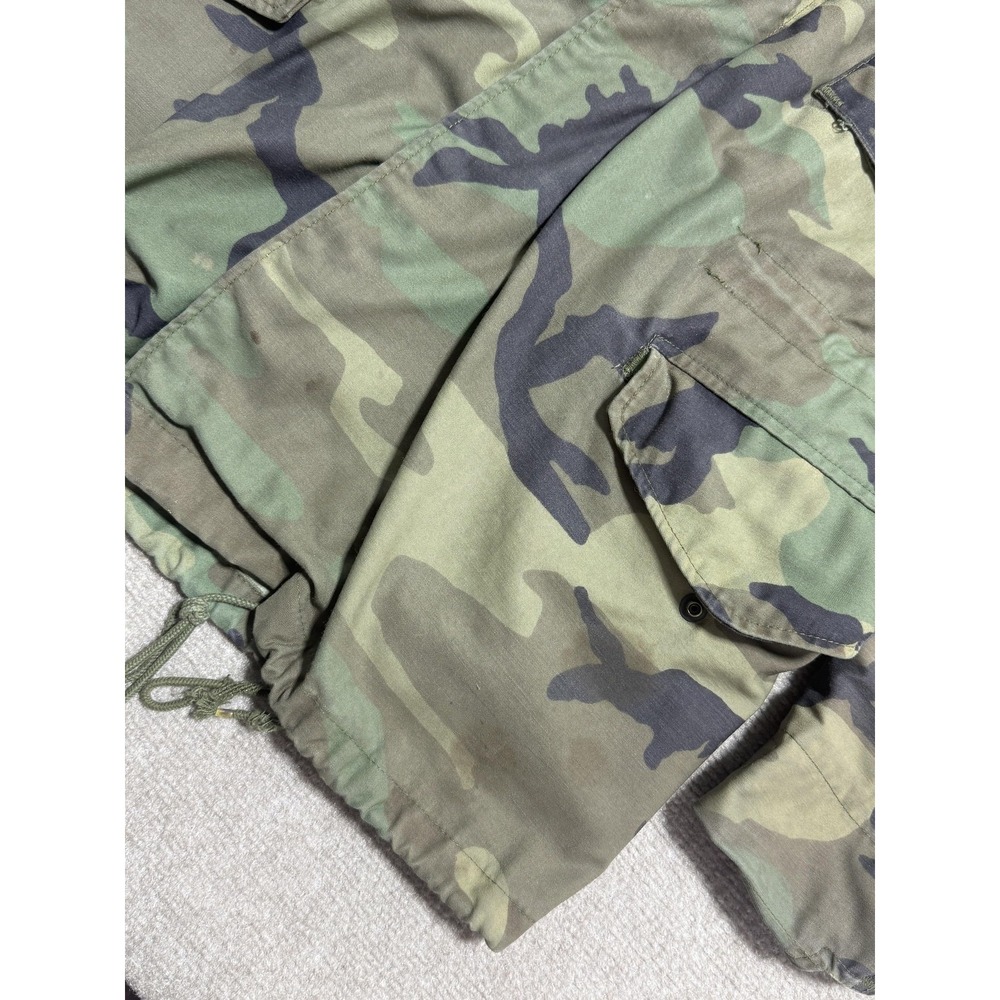 Vintage Alpha Industries M-65 Field Jacket Mens Medium Regular Woodland Camo 90s - Picture 3 of 7